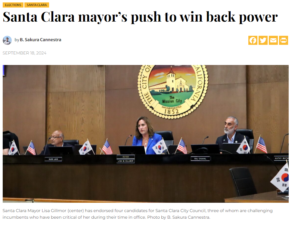 San Jose Spotlight: Santa Clara Mayor’s Push to Win Back Power